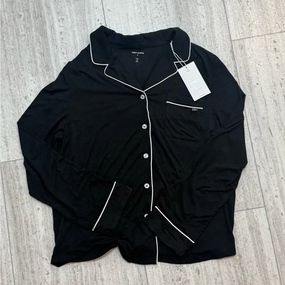 Cozy Earth Bamboo Pajama Set Black Size Small NWT Luxury Soft Loungewear - Picture 3 of 9